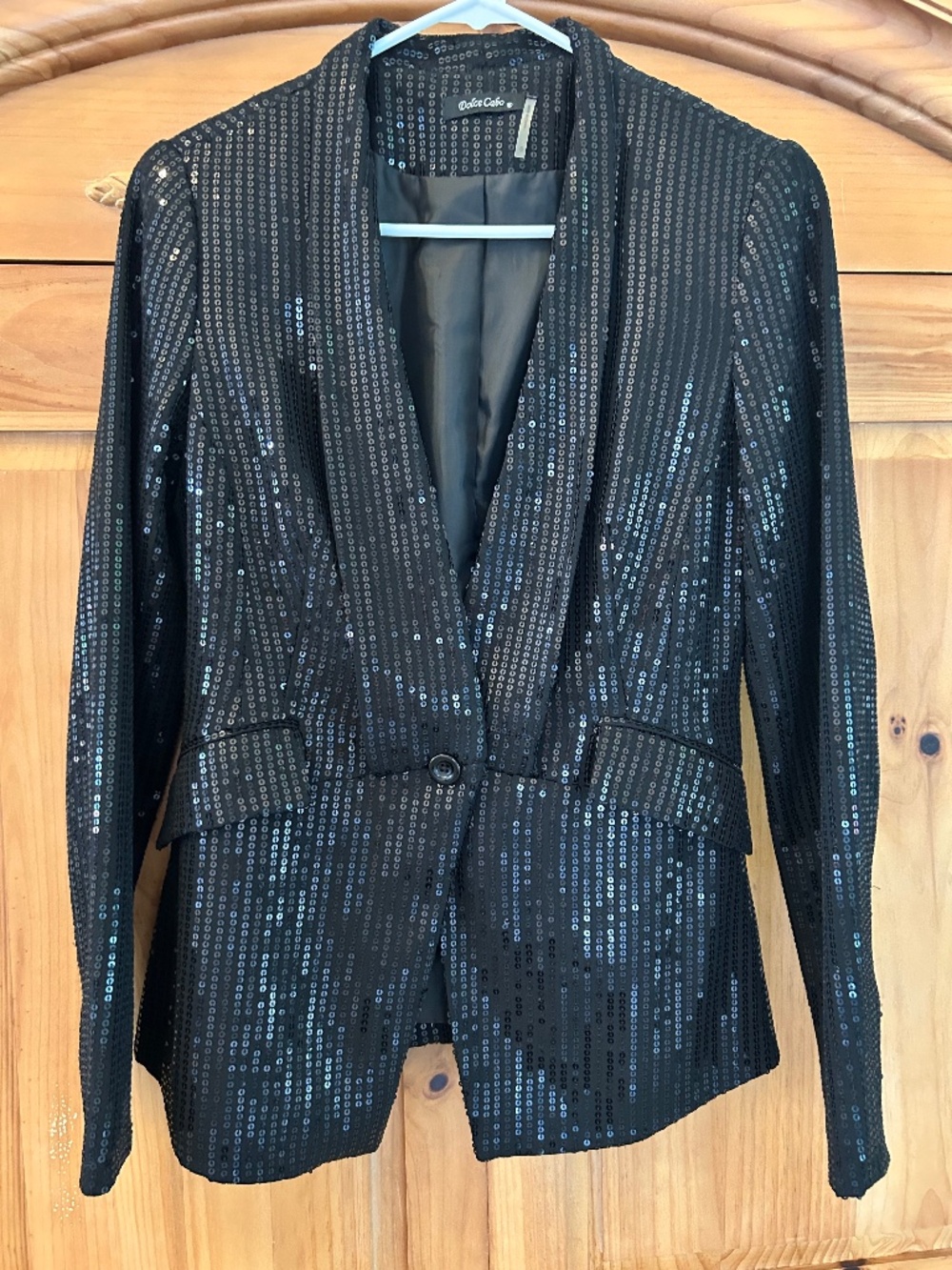 Dolce Cabo Black Sequence Blazer size small NWOT